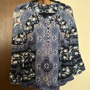 Lucky Floral Blue Women's Top